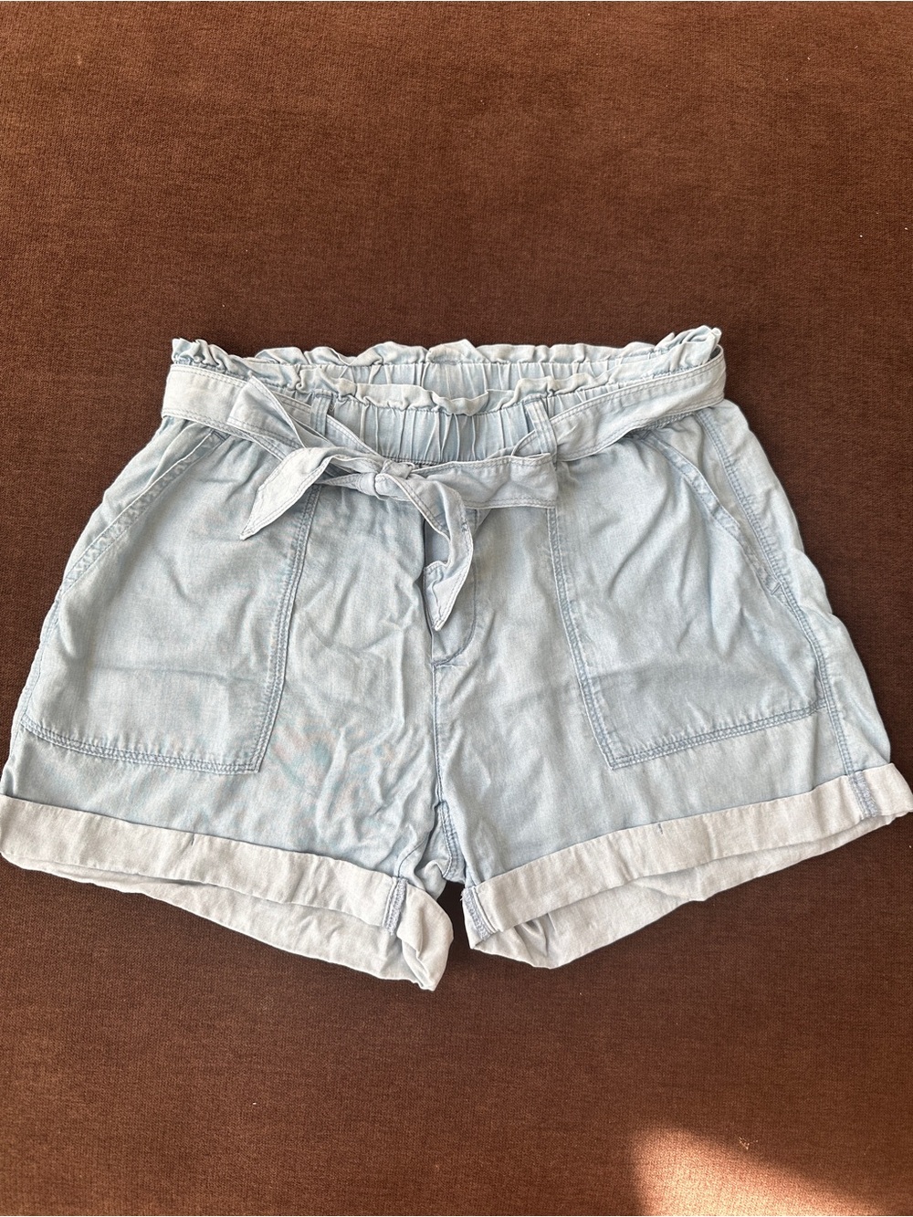 Aerie Soft Chambray Waist Tie Shorts